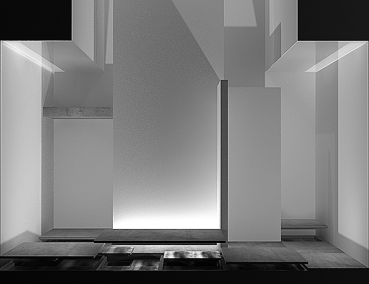 interiors design minimalist White concrete clean lines