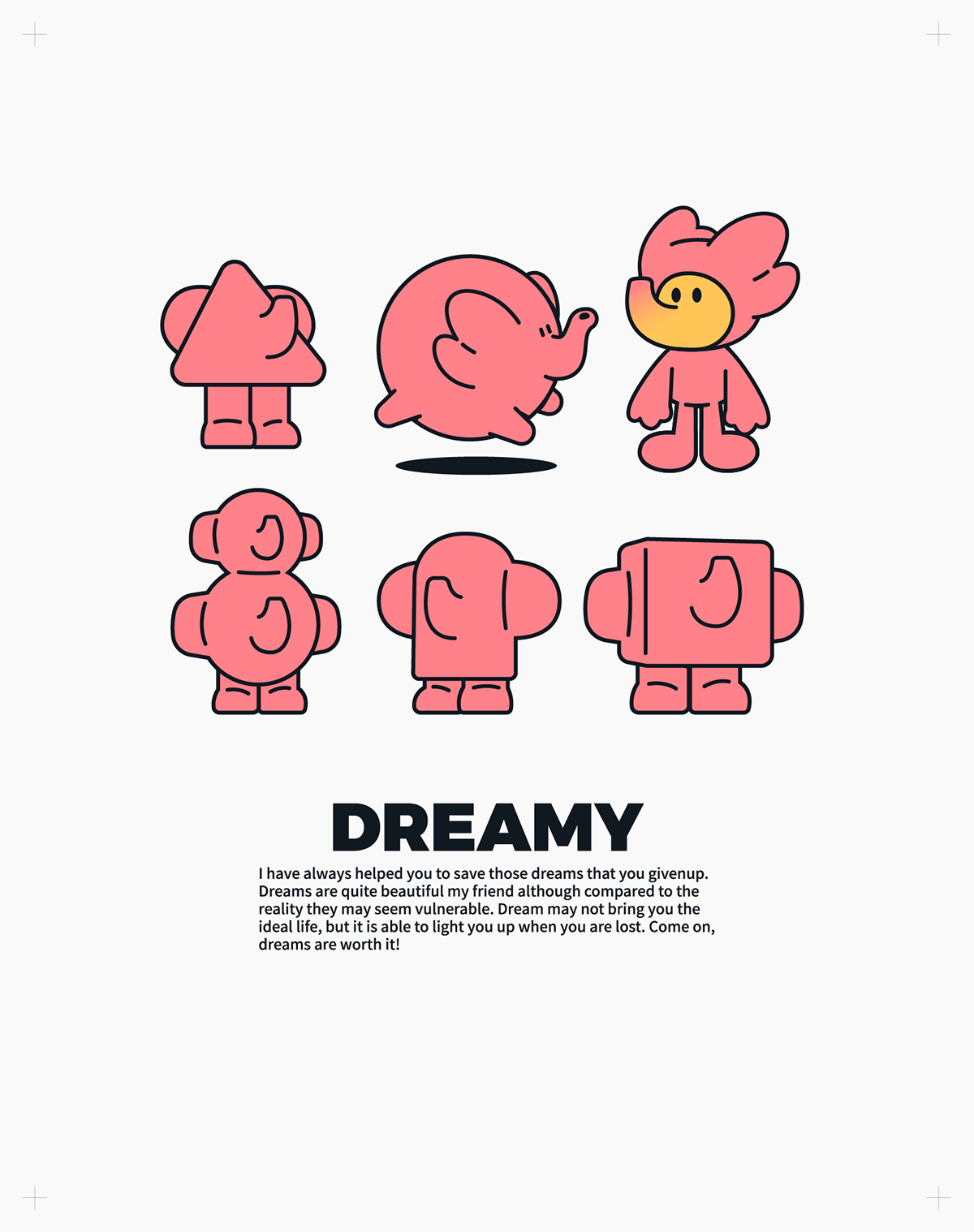 cute elephant image IP IP设计 pink 品牌设计