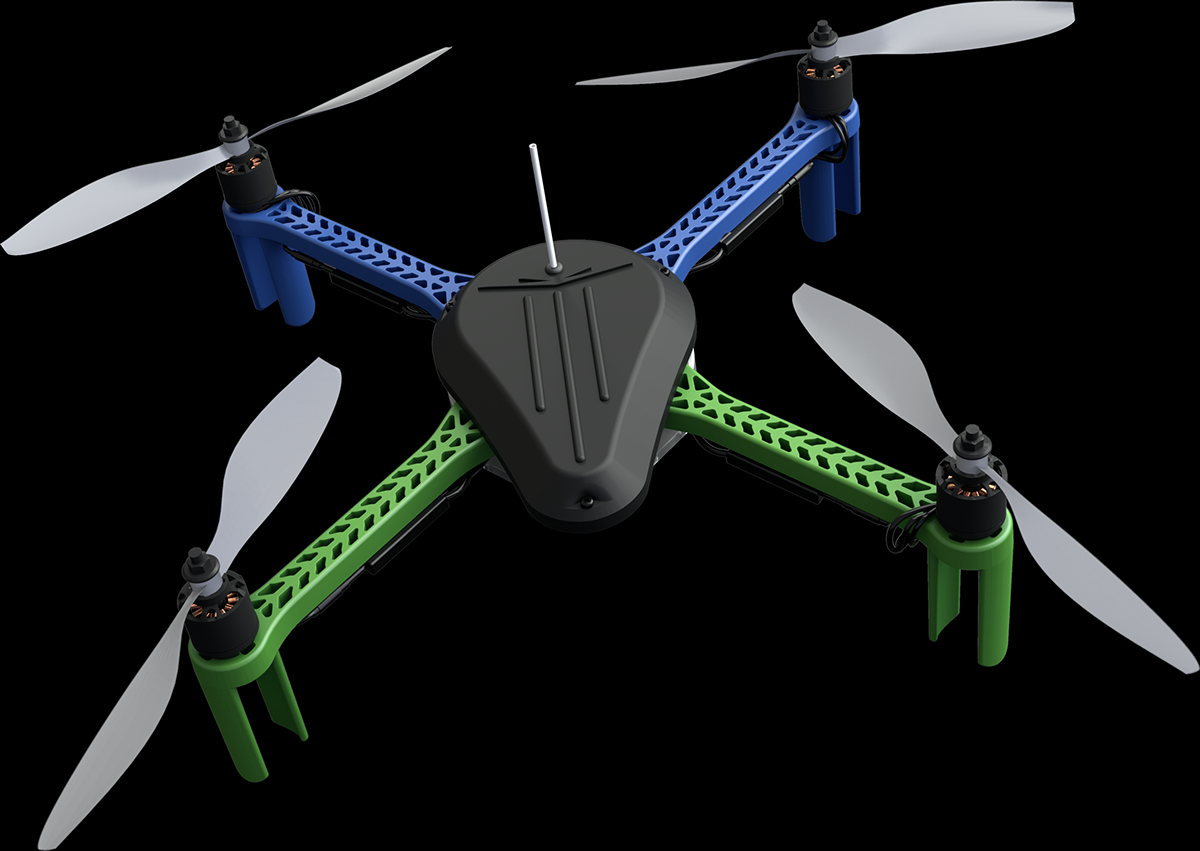 3D quadcopter drone