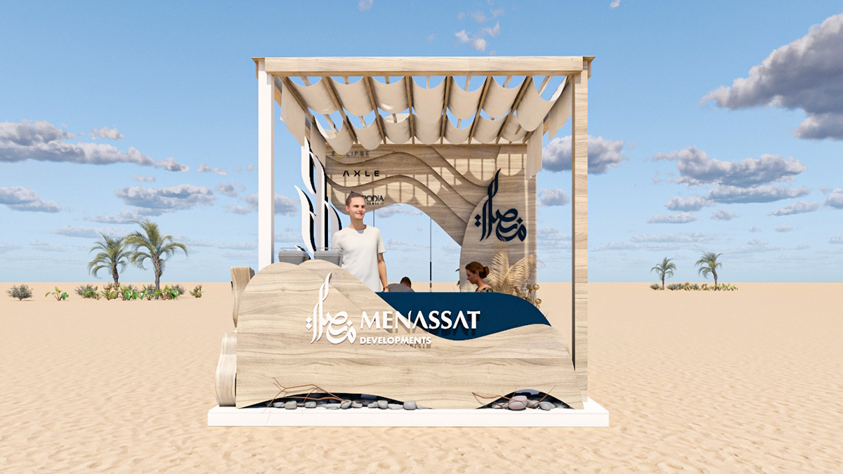 booth design activation Creative Design 3ds max 3d modeling vray render parametric summer booth architectural design