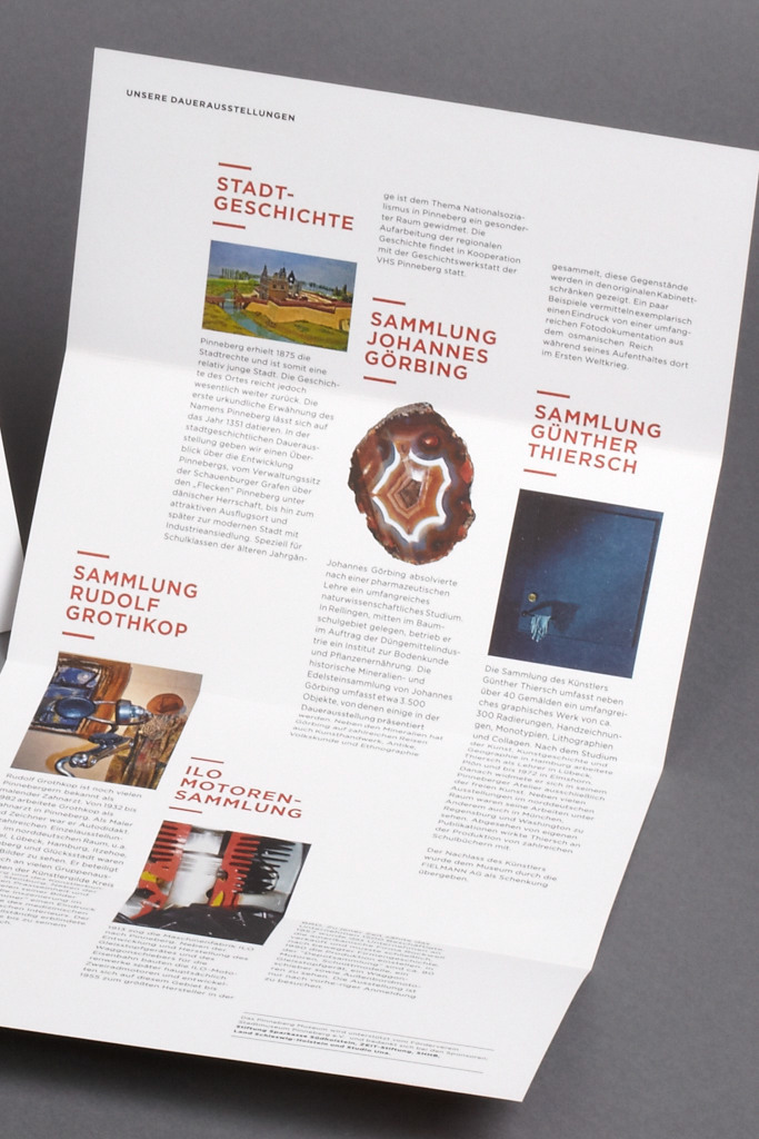 Exhibition  museum print flyer brochure Gotham Font grid swiss design Pinneberg