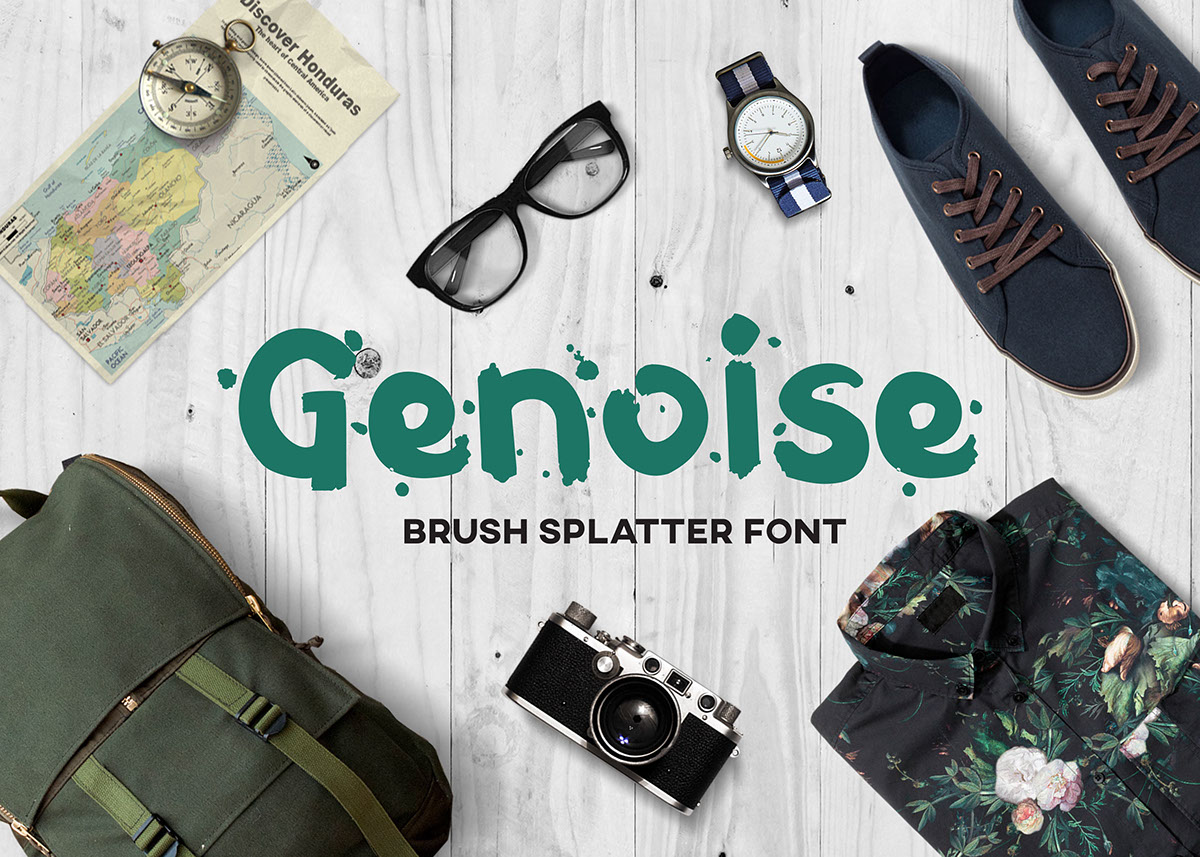 font Typeface type brush handmade genoise Travel craft