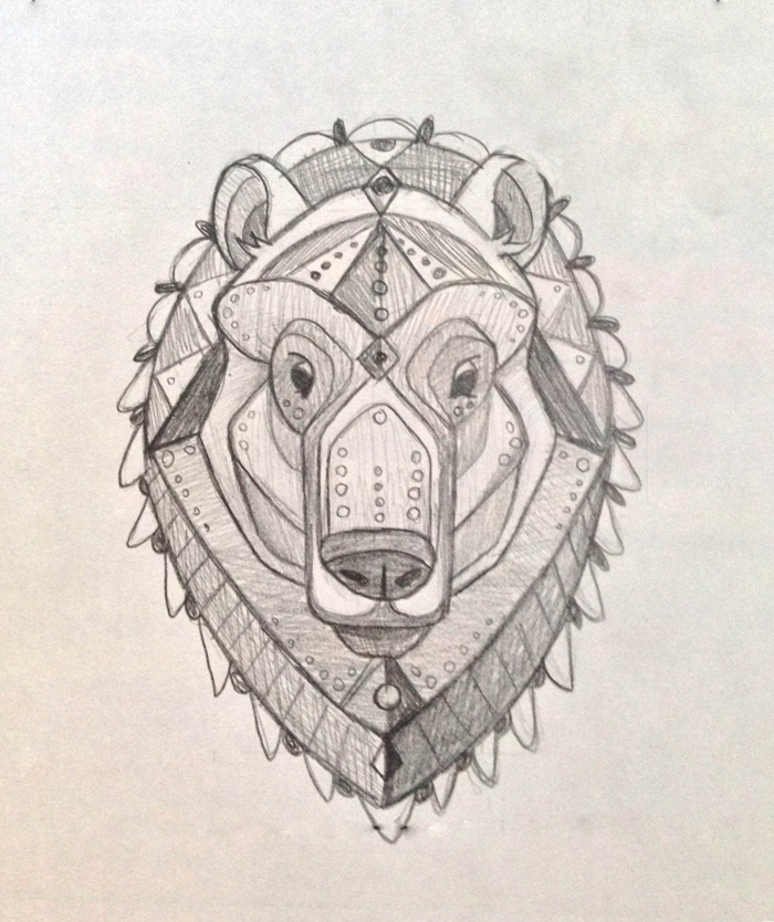 vector vector art geometric bear Grizzly Bear Nature