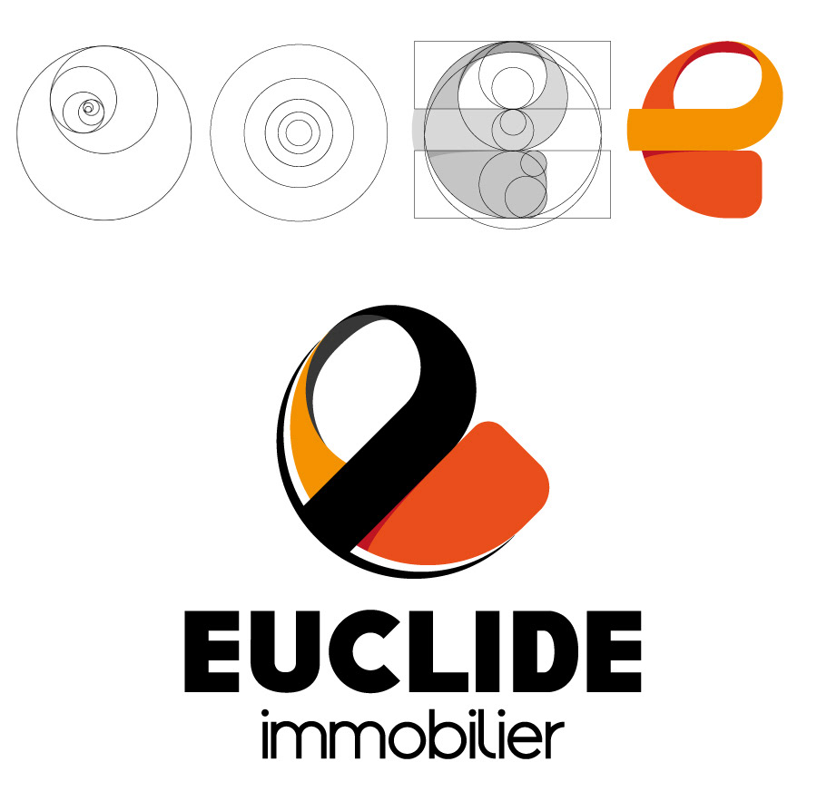 Phi logo gold Or euclide immobilier