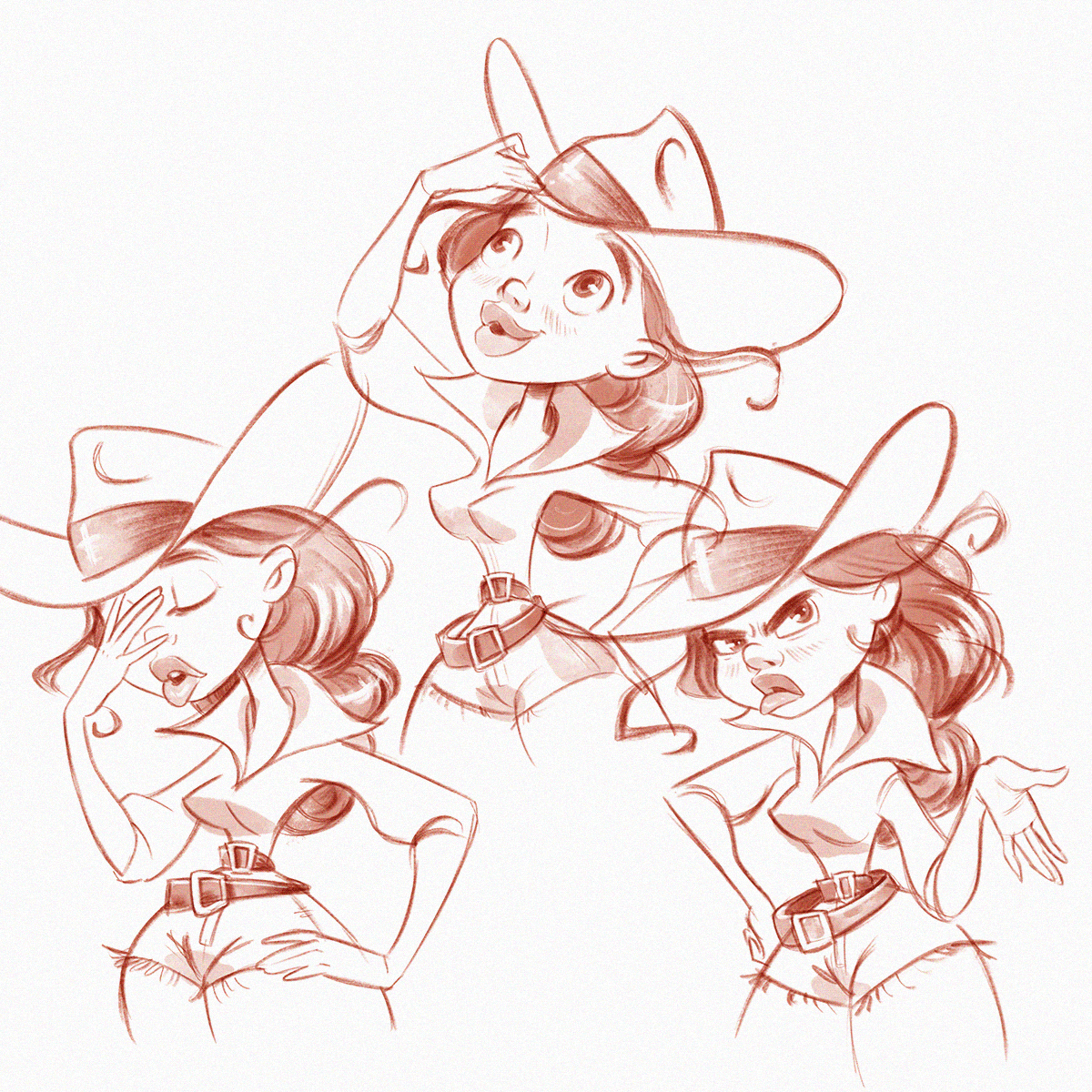 Character Character design  cowgirl girl country girl game character sketch