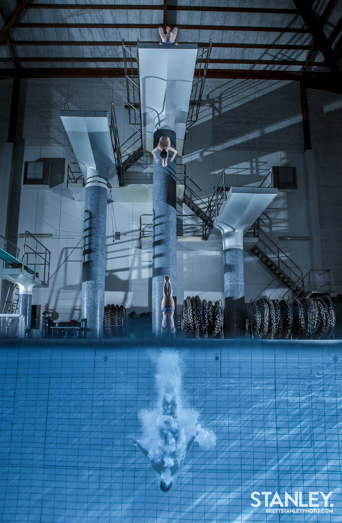 sport diving Watersports water motion freezeframe photoshop wellington New Zealand brett stanley olympic Olympian li feng yang