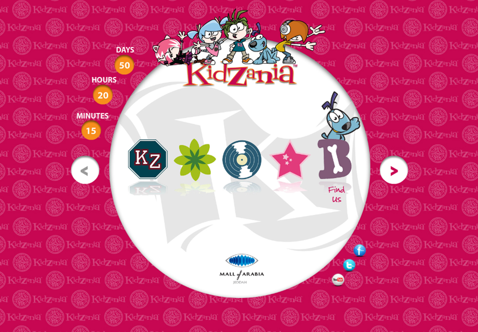 Kidzania kidz cartoon Website Flash animated effects fushia 2D play children