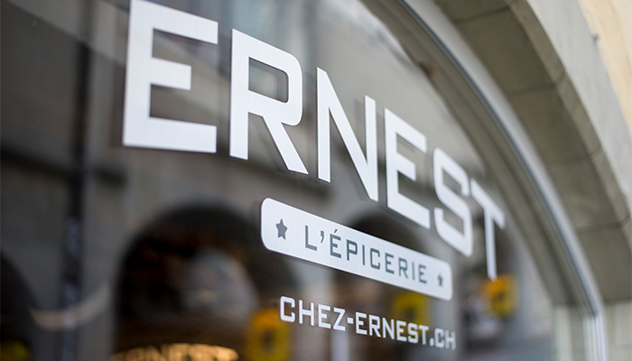 epicerie Lausanne Web delicatessen store food store logo ernest