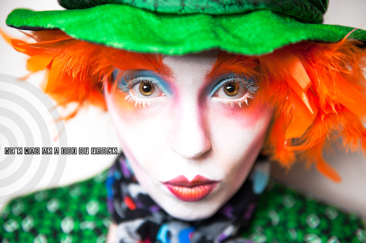 red hair mad hatter make-up hat movie character alici alice in wonderland