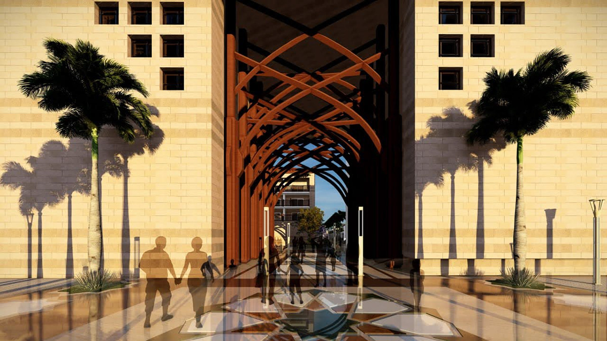 3dlumion 3dmax architecture design exterior design Landscape Morocco Render sala Tree 