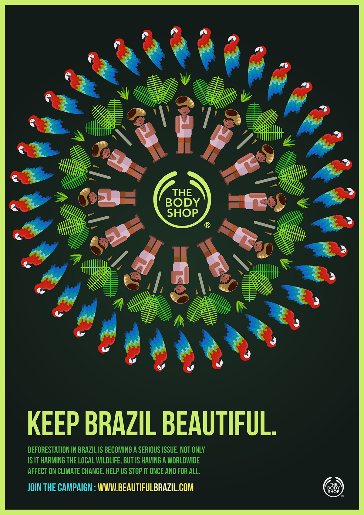 D&AD the body shop Nature Brazil campaign poster advert ad creative leaf Tree  student new blood toucan natural