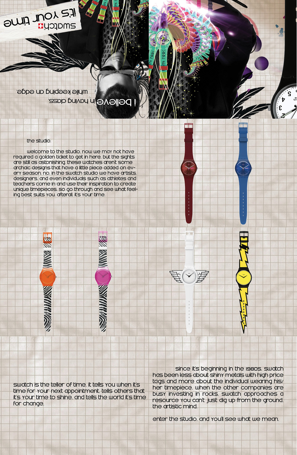 swatch watch campaign print iPad Direct mail Ambient time