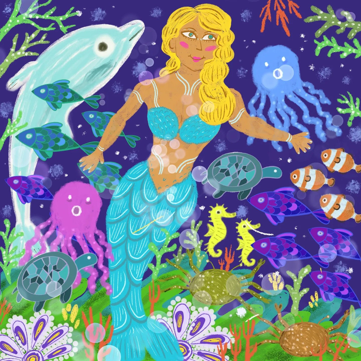 mermaid art Procreate procreate illustration Digital Art 