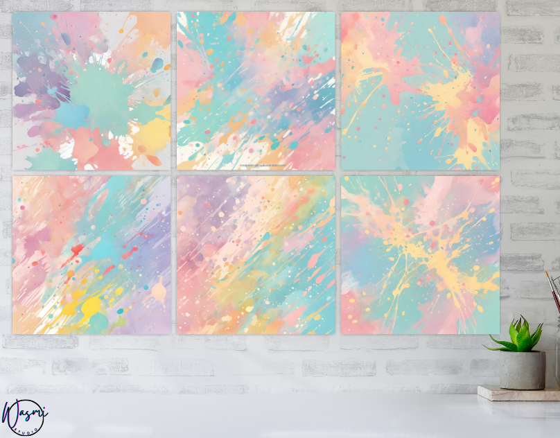 pastel rainbow stain paint splash abstract background wallpaper Digital Art  adobe illustrator