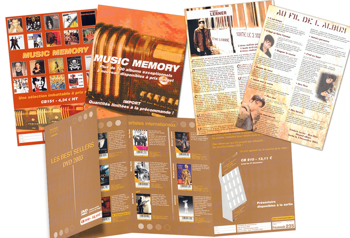 invitations  flyers Annonces cd pub  encarts  plaquettes brochures journaux Musique