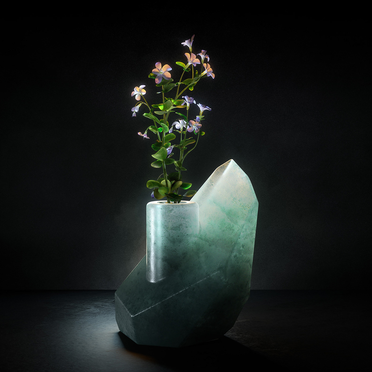 3D CGI design Ersatz flower octane still life Studio Photo texture Vase