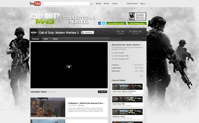 call of duty  COD  mw3  interactive  web  Activision