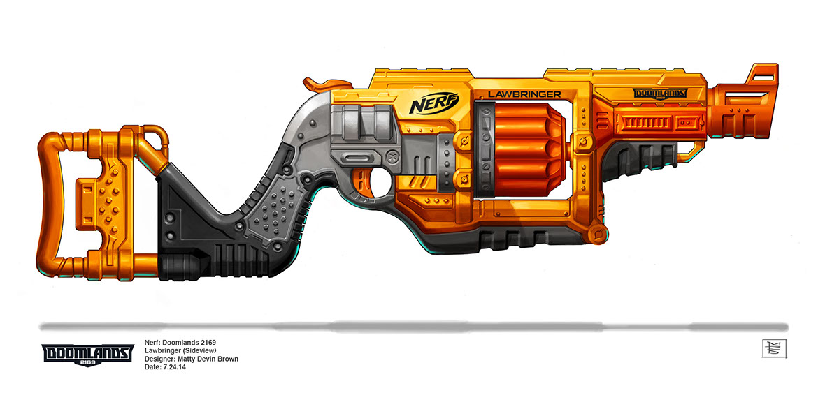 nerf Doomlands 2169 Lawbringer photoshop gun concept art concept art Weapon Concept Art sci-fi gun Steampunk gun post-apocalyptic
