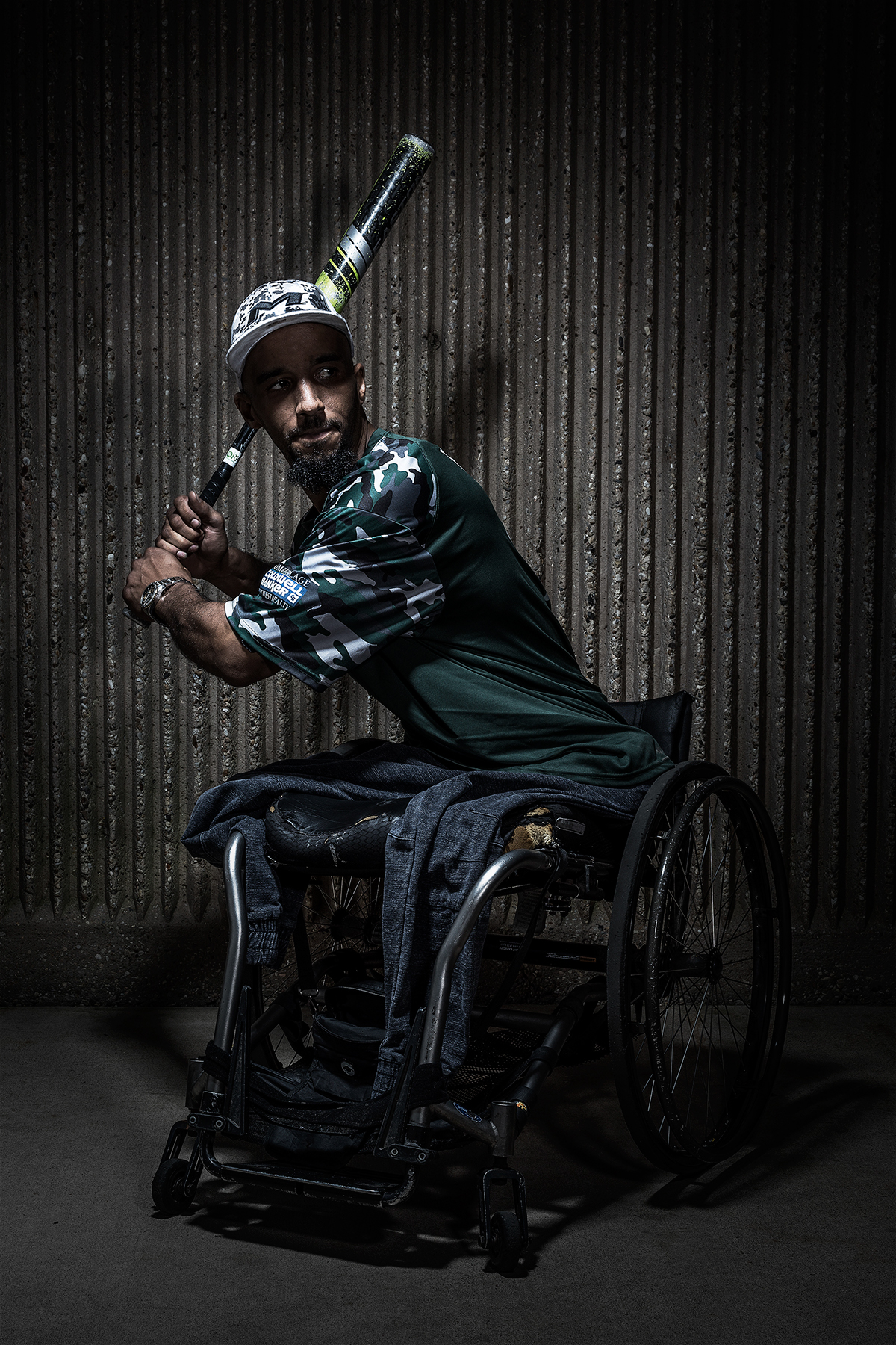 softball portraits awesome cool Fun athletes disablility wheelchair gritty dark