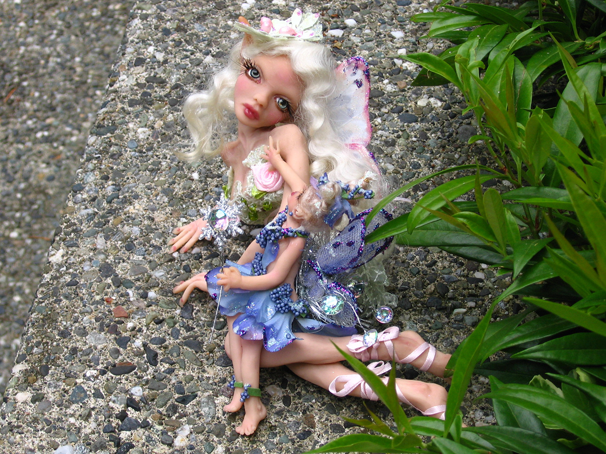 Fairies figurines polymer clay O oak