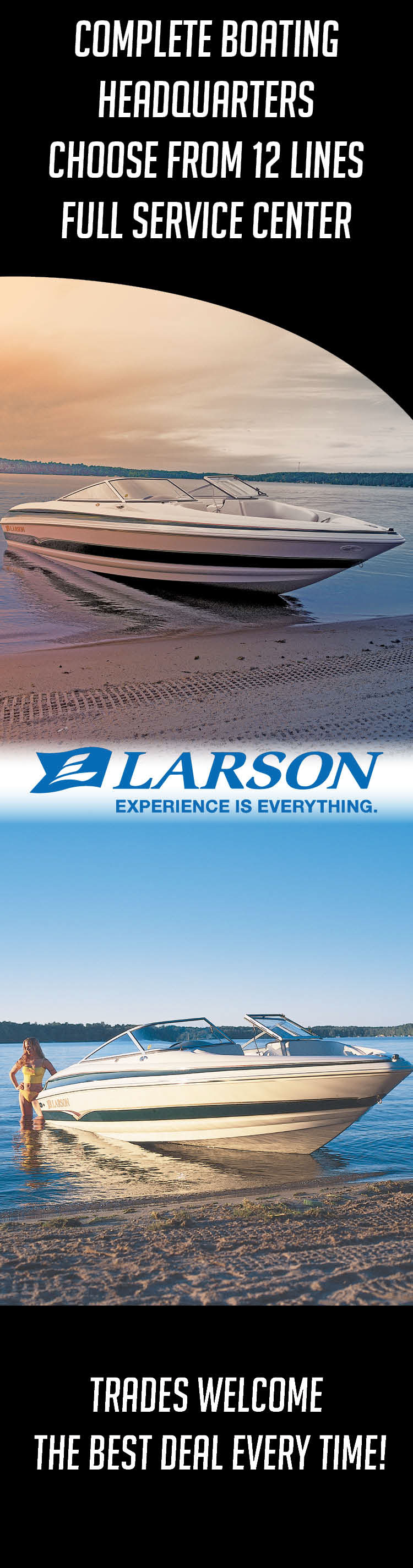 Adobe Portfolio Larson Boating Nisswa Marine mercury graphic design  advertisement web desing Boats