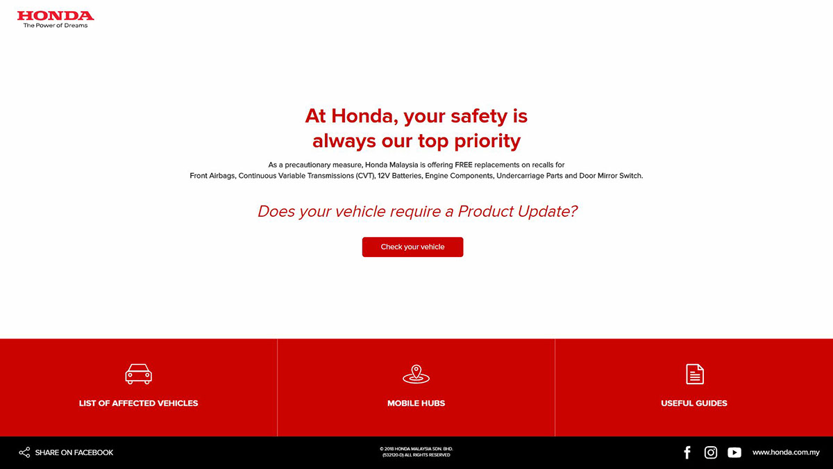 Honda malaysia Isobar brand automotive   minimalistic flat desing