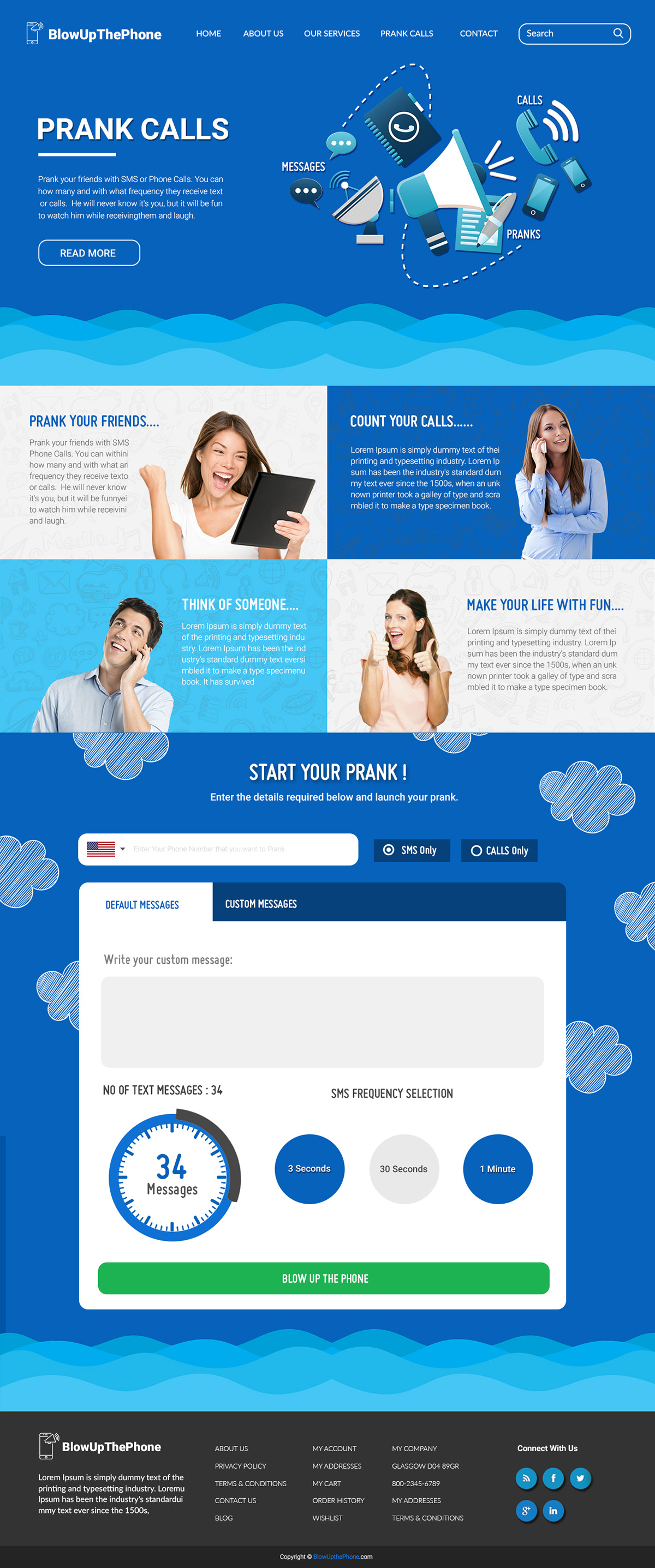 UI ux Web design graphic blue Responsive flat design flat bright