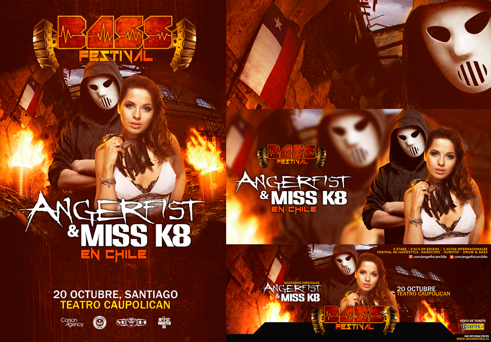 artwork design poster Event Angerfist Miss K8 Hardcore art Website Aftermovie