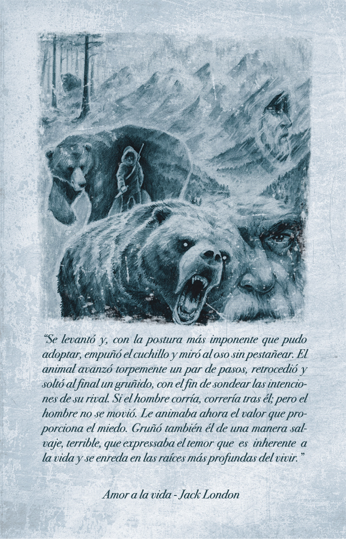 Jack London love of life bear forest fear Nature wild book editorial pencil photoshop texture