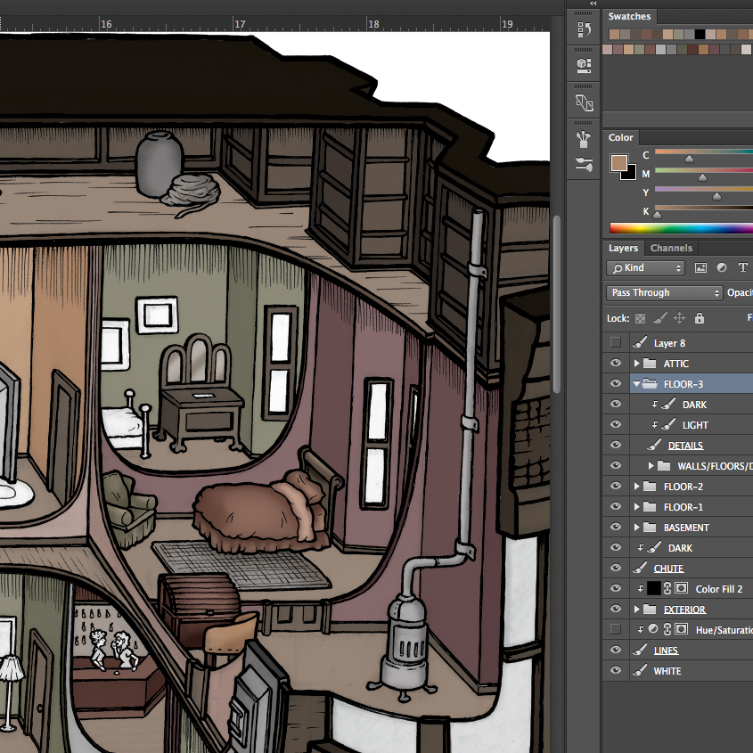 cutaway cross-section penandink