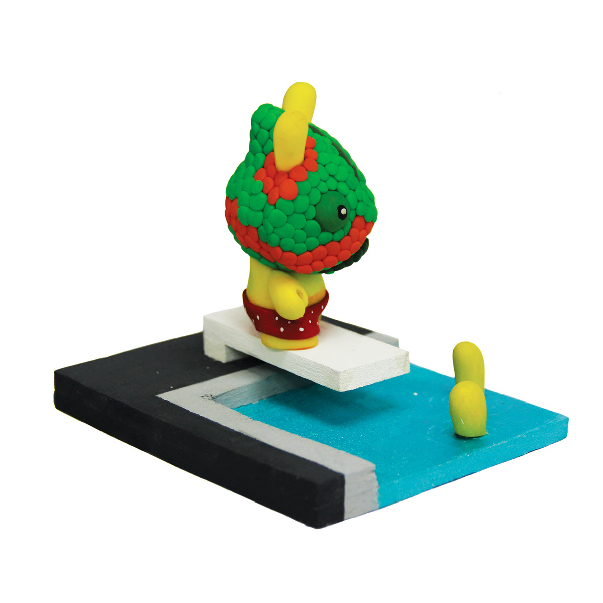 Dunny Kidrobot Custom popcornhead chameleon art toy sculpey animal