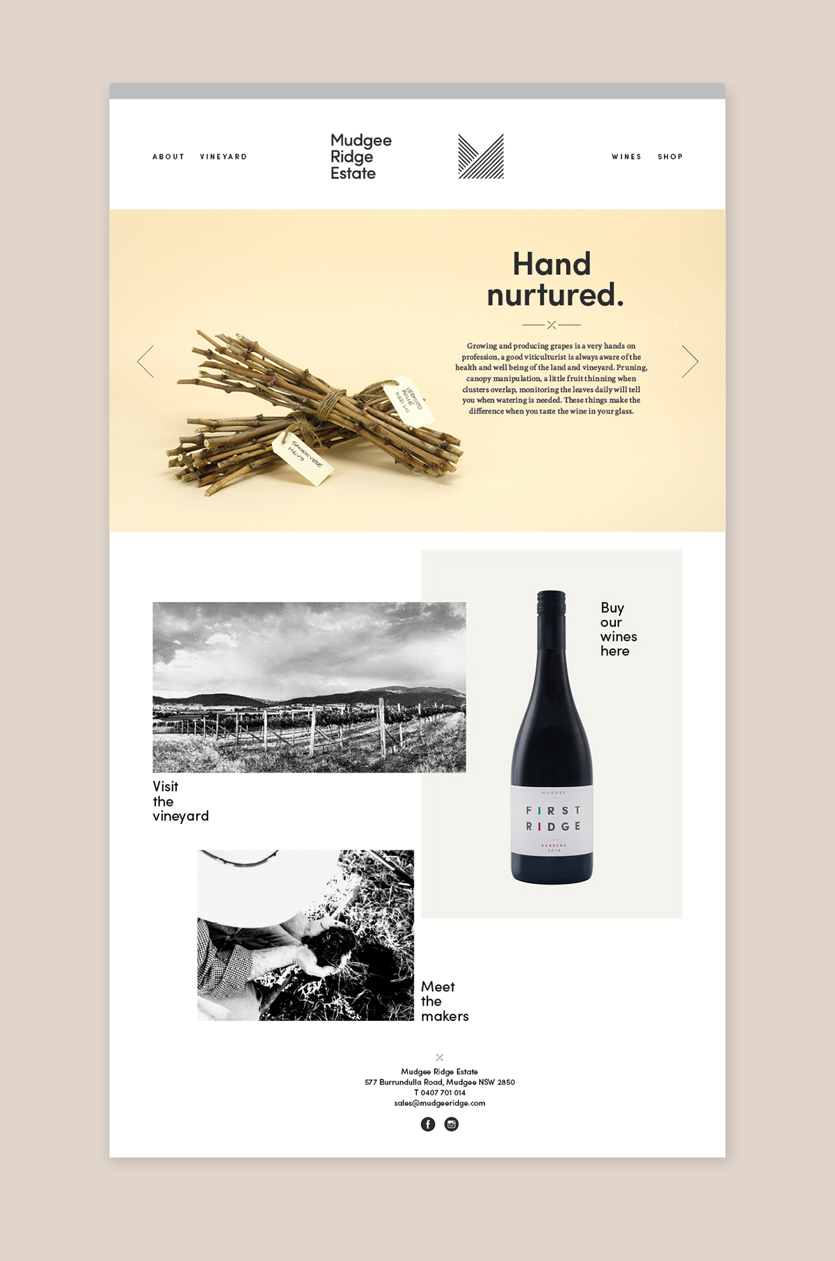 mudgee Australia wine brochure italian winery brand identity visual identity earthy brand story