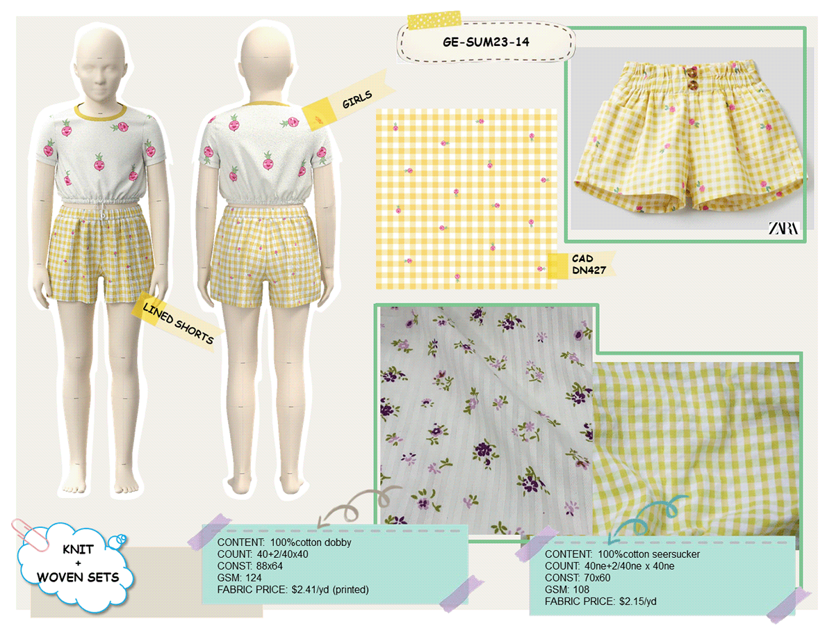 Clo3d fashion design print sketch toddlers