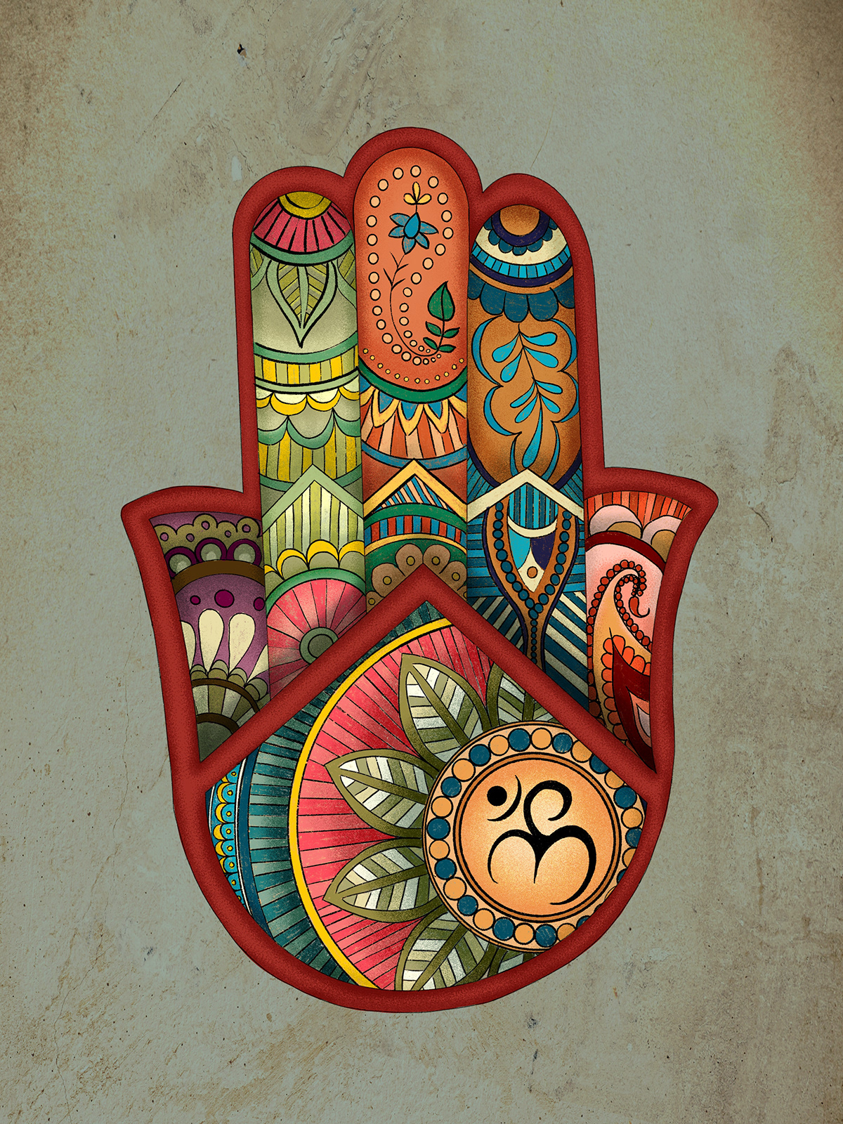 art digital iconography ILLUSTRATION  indian Mandala Om pattern symbol
