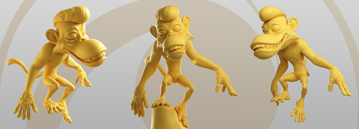 Dsculpt Studio monkey Digital Sculpting Zbrush modeling 3D Maya 3ds max