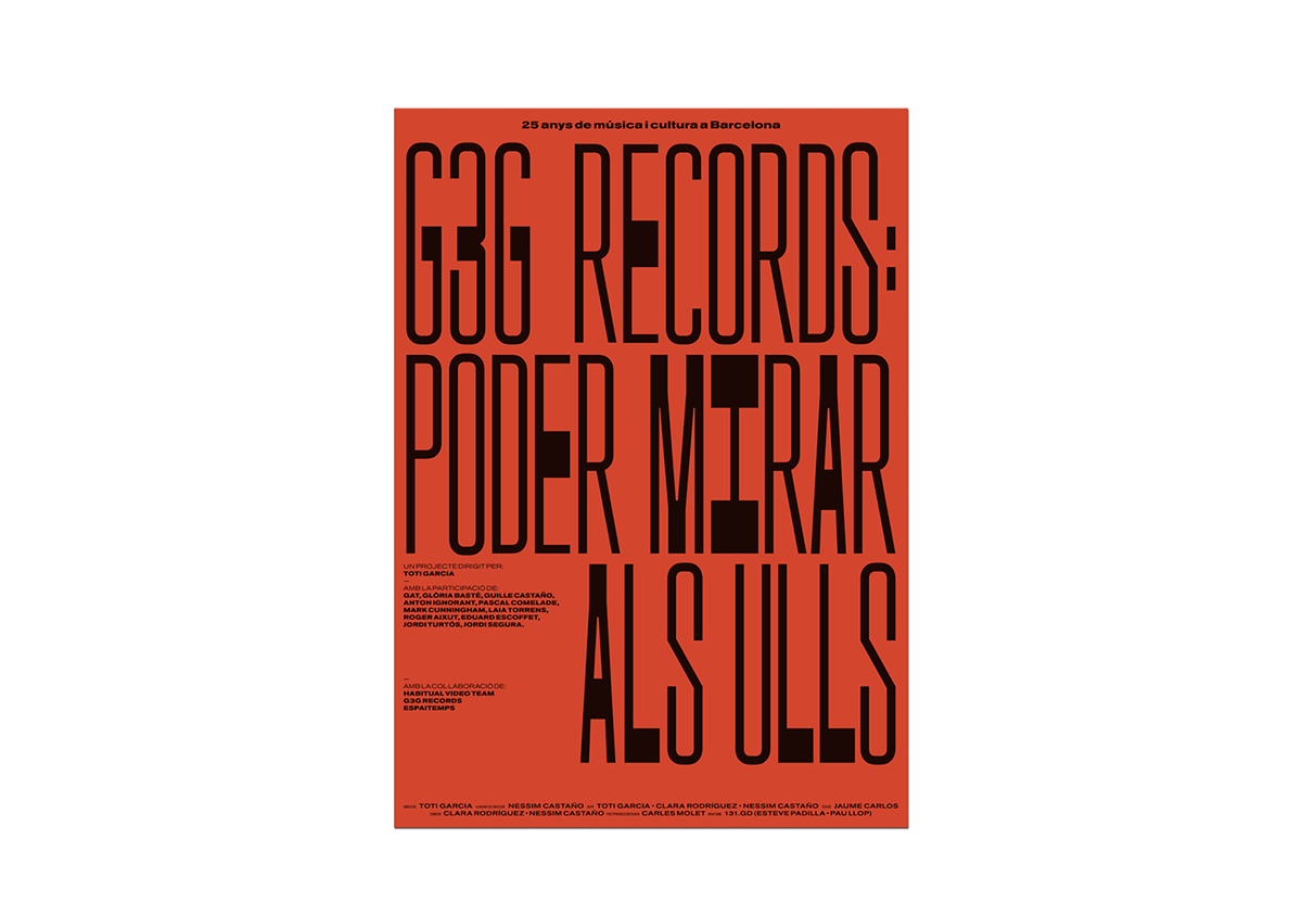 silkscreen poster G3G Records barcelona type design