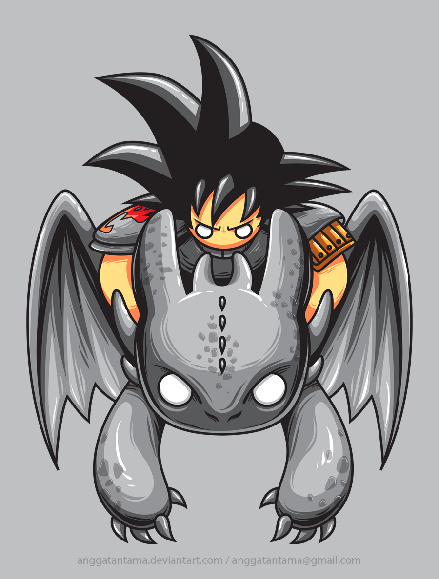 vector commission dragon dragon ball son goku Toothless hiccup HowToTrainYourDragon t-shirt t-shirt graphic T-Shirt Design
