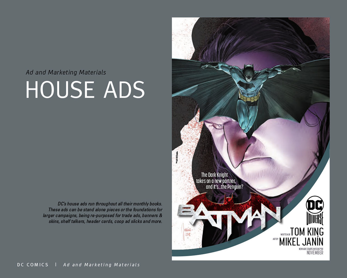 Dc Comics advertisement print ads superheroes Vertigo Comics batman superman Josh Beatman Brainchild Studios Wonder Comics