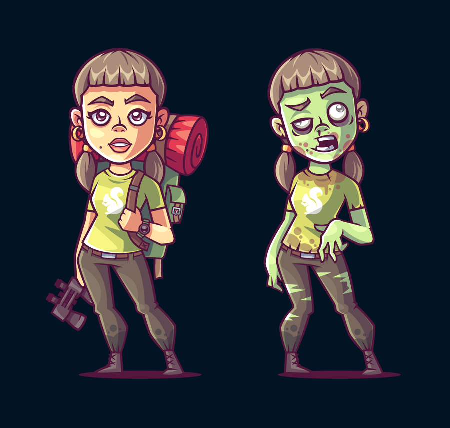board game cartoon Character Character design  Digital Art  digital illustration game ILLUSTRATION  vector zombie