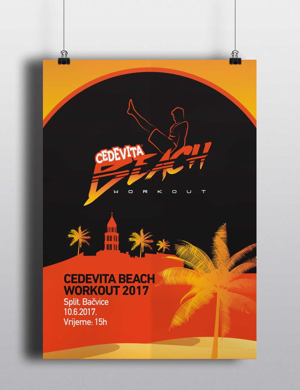 workout beach 80s logo Logotype cedevita muscle sport