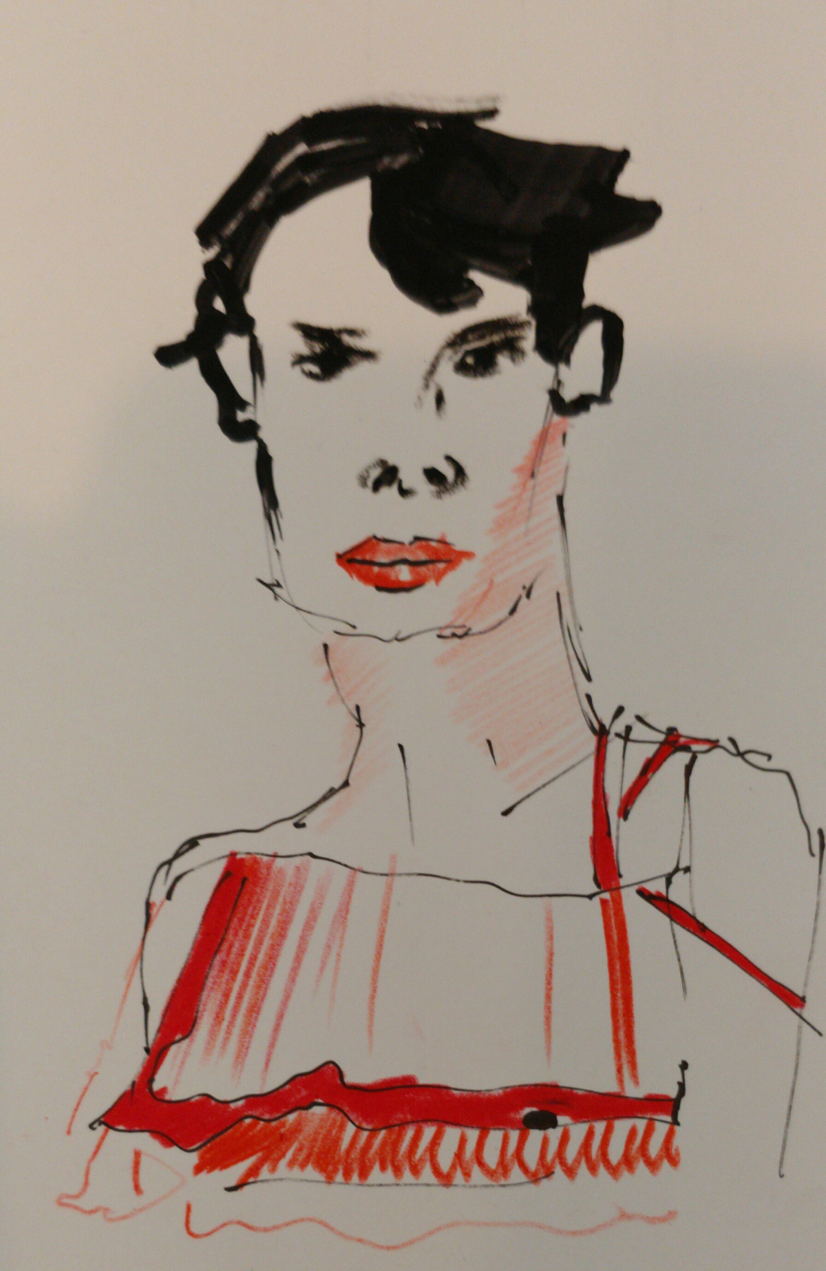 collage ILLUSTRATION  ink Marker nude paper sketch women