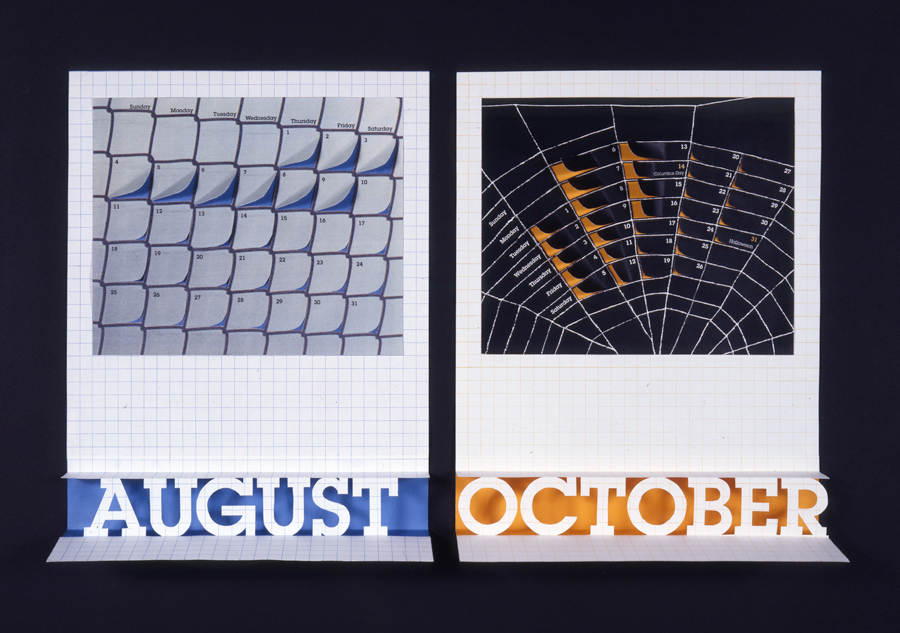calendar october august paper construction 3D 3-D pop-up concept for sale