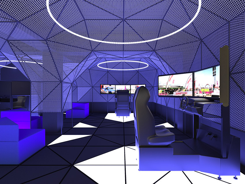 futuristic mesh Gaming virtual colorful light