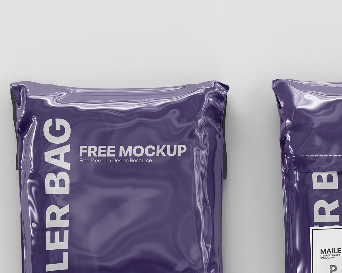 branding  delivery bag free mailer bag mailing bag Mockup Packaging plastic bag psd mockup shipping bag