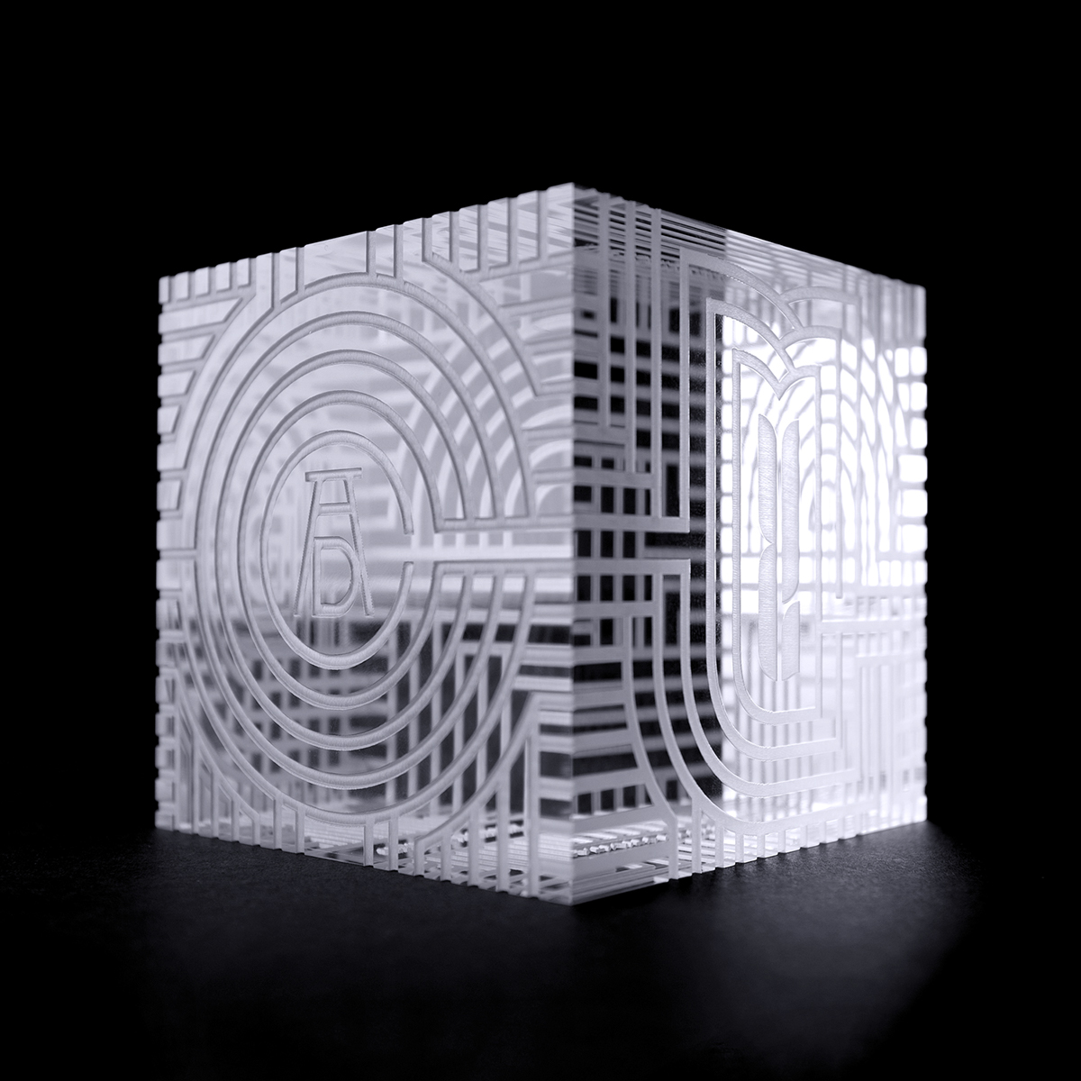 ADC Art Directors Art Directors Club Young Guns YG12 award cube Laser-Cut laser pattern geometric acrylic trophy