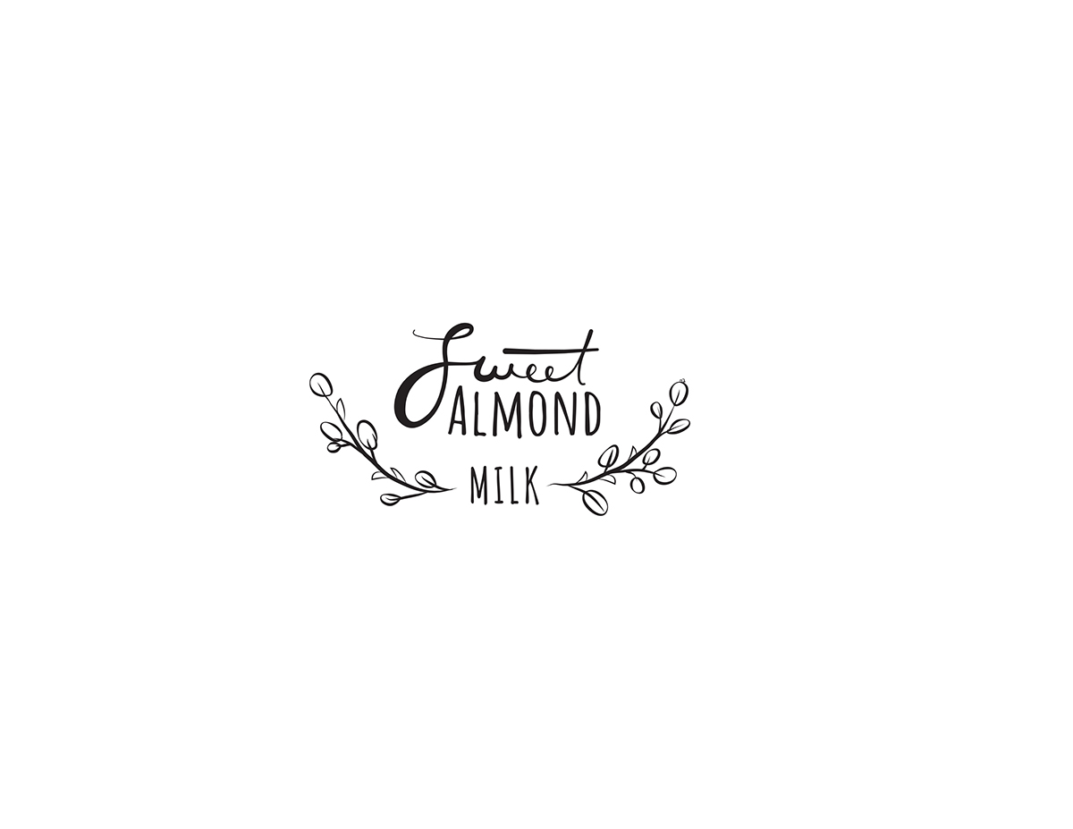 almondmilk brand logo print milk Logo Design Flash flash animation hand type lettering HAND LETTERING package design 