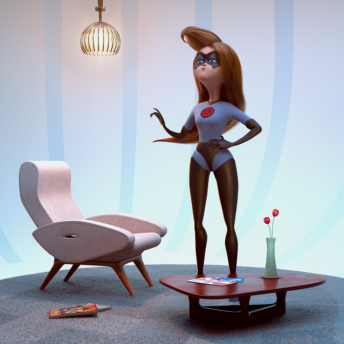 3danimation 3dcharacter cartoon disney girl pixar SuperHero superpower theincredibles