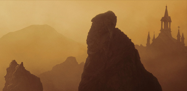 Mystic cinematic warm fantasy yellow orange mage cavelands mountains mist fog horses warriors soldiers medieval