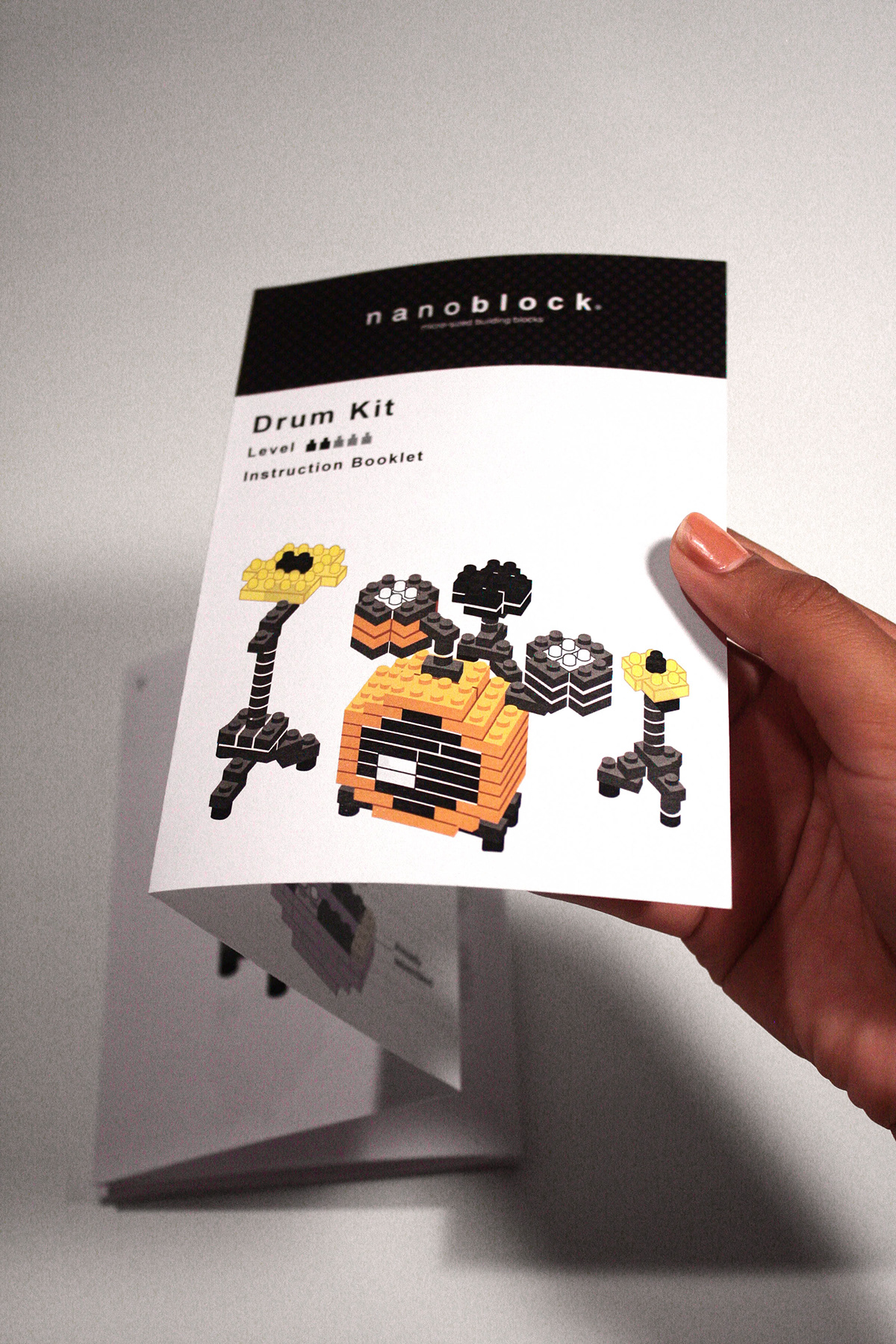 instructions blocks construction Booklet concertina nanoblock print instructional graphic design