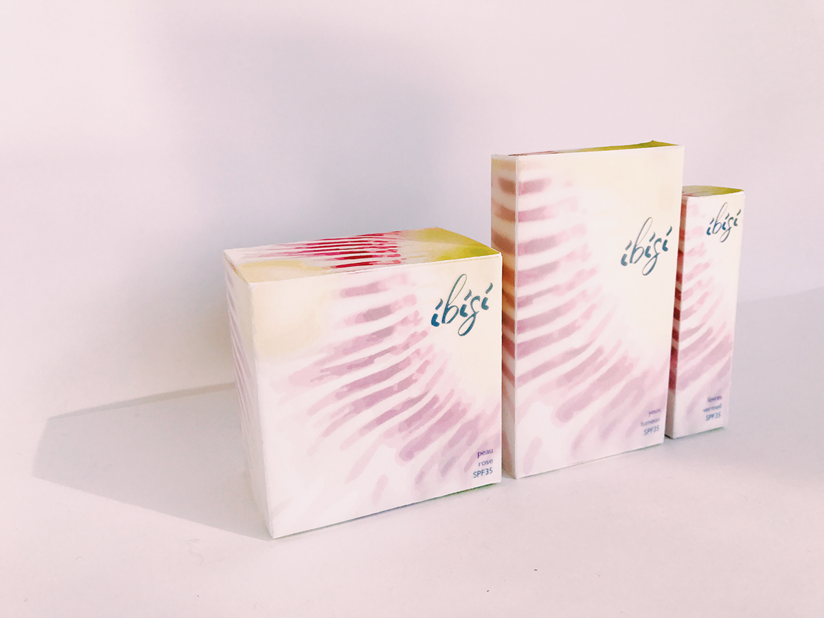 Cosmetic Packaging system branding  Logotype carton dieline compact lipstick powder